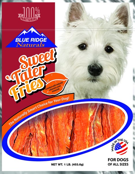 Blue Ridge Naturals Sweet Tater Fries Dehydrated Dog Treats, 1-lb bag slide 1 of 5