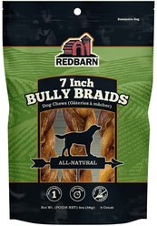 Redbarn Naturals Braided Bully Sticks 7" Dog Treats, 3 count