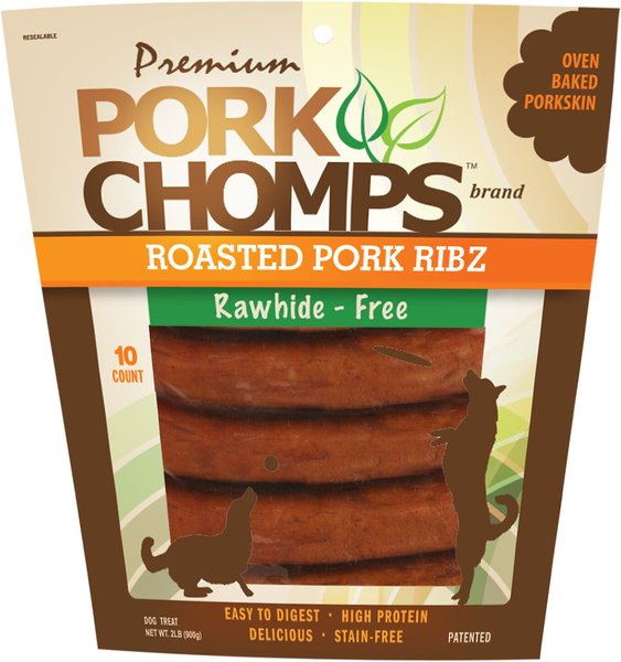 Premium Pork Chomps Roasted Pork Ribz Dog Treats, 10 count slide 1 of 4