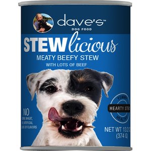 Dave's Pet Food Stewlicious Meaty Beefy Stew Canned Dog Food, 13.2-oz, case of 12