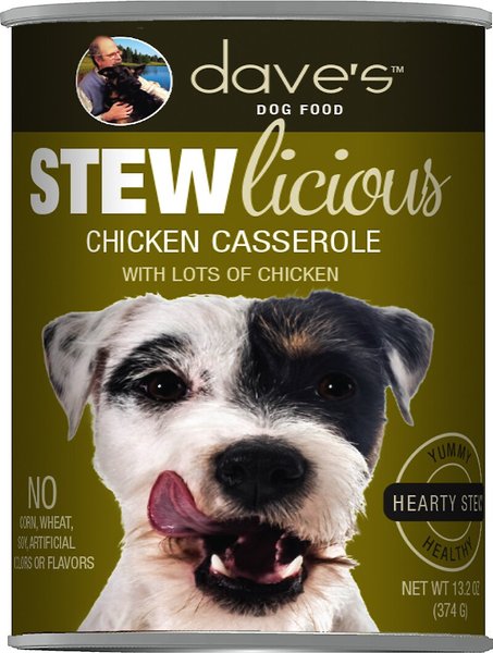 Dave's Pet Food Stewlicious Chicken Casserole Canned Dog Food, 13.2-oz, case of 12 slide 1 of 4
