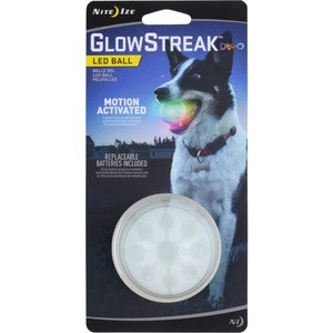 Nite Ize GlowStreak LED Ball Dog Toy, Disc-O