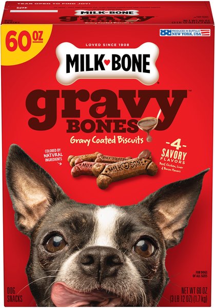 Milk-Bone GravyBones Small Biscuit Dog Treats, 60-oz box slide 1 of 6