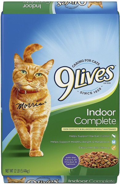 9 Lives Indoor Complete with Chicken & salmon Flavor Dry Cat Food, 12-lb bag slide 1 of 5