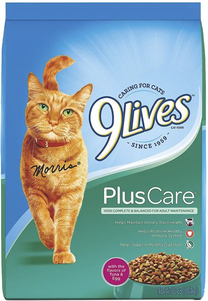 9 Lives Plus Care with Tuna & Egg Flavor Dry Cat Food, 12-lb bag slide 1 of 2