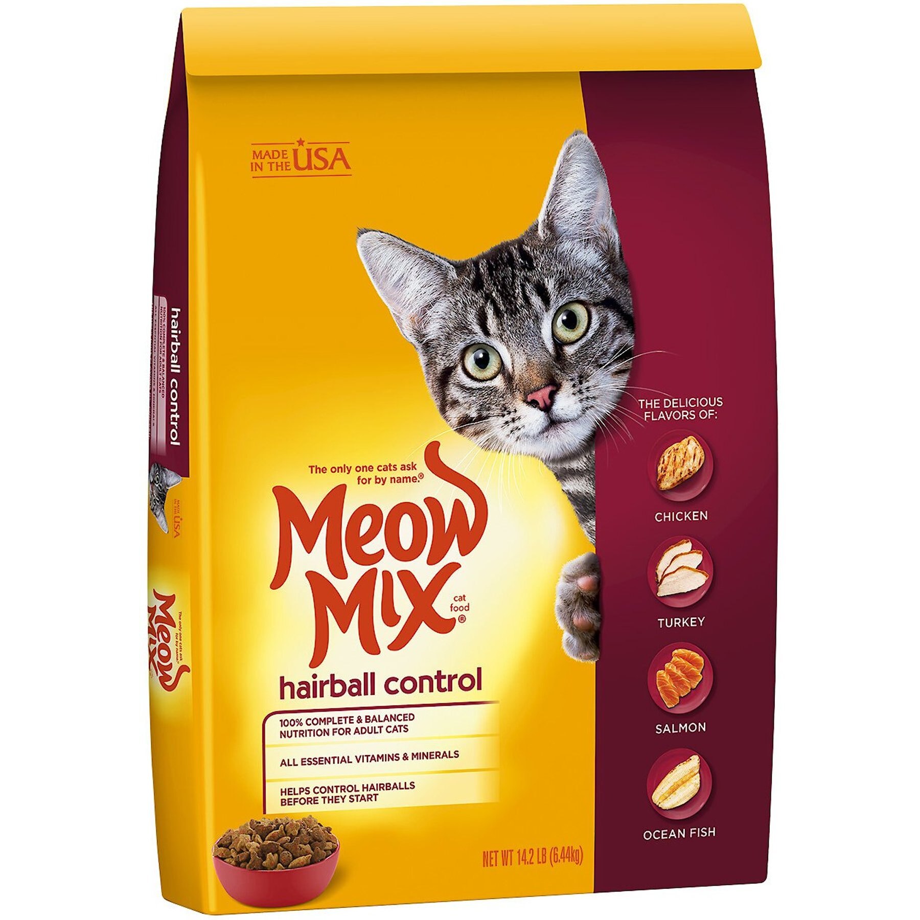 MEOW MIX Hairball Control Dry Cat Food 3.15 lb bag Chewy