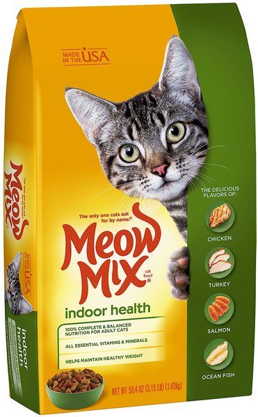 MEOW MIX Indoor Health Dry Cat Food, 3.15-lb bag - Chewy.com