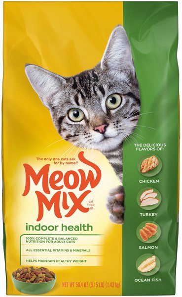 MEOW MIX Indoor Health Dry Cat Food, 3.15-lb bag - Chewy.com