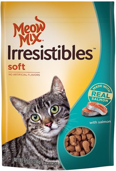 Meow Mix Irresistibles Soft Salmon Cat Treats, 6.5-oz bag slide 1 of 4