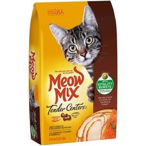 Meow Mix Tender Centers Salmon & Turkey Dry Cat Food, 3-lb bag