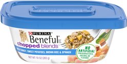 Purina Beneful Chopped Blends with Turkey, Sweet Potatoes, Brown Rice & Spinach Wet Dog Food, 10-oz container, case of 8