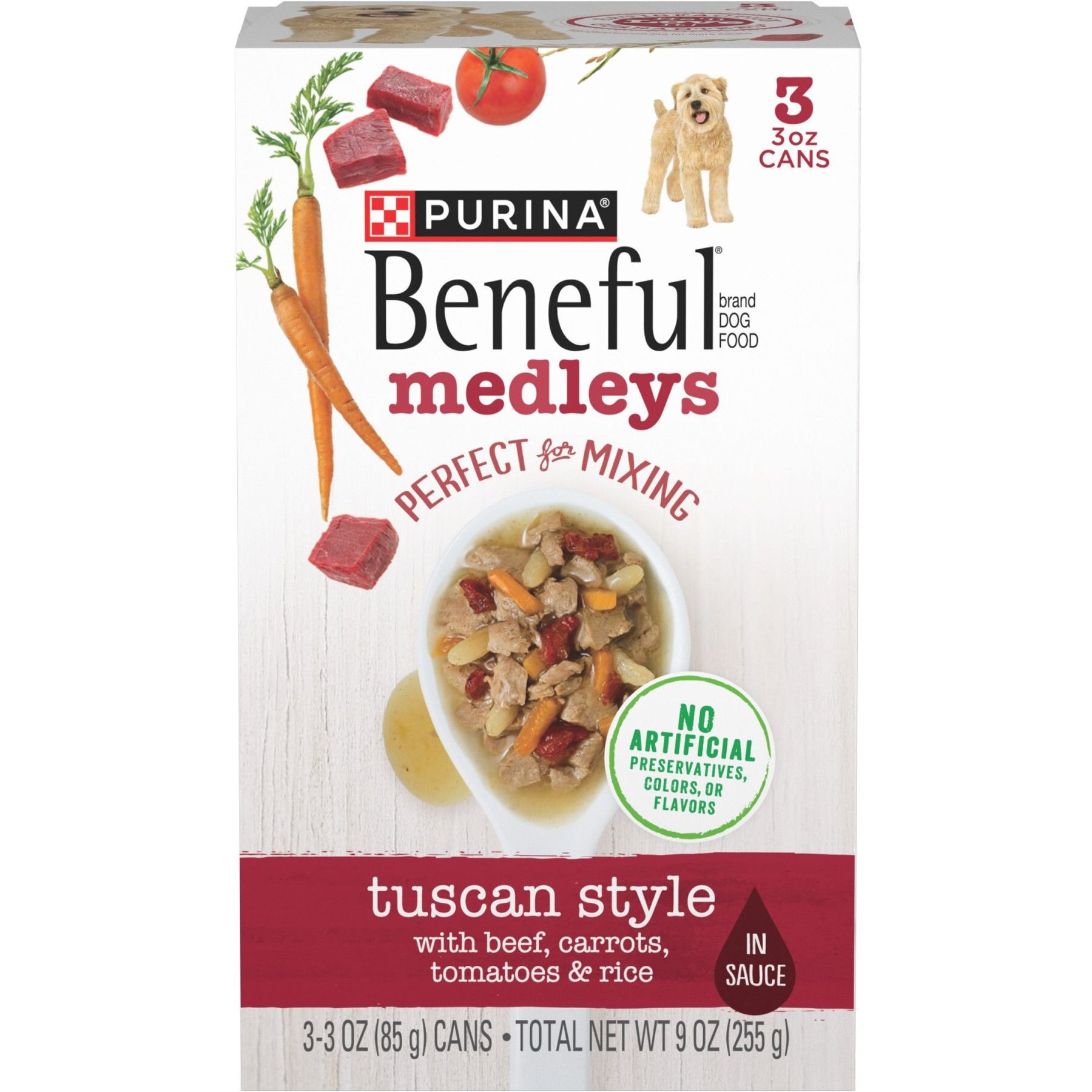 PURINA BENEFUL Medleys Tuscan Style Canned Dog Food 3 oz pack of