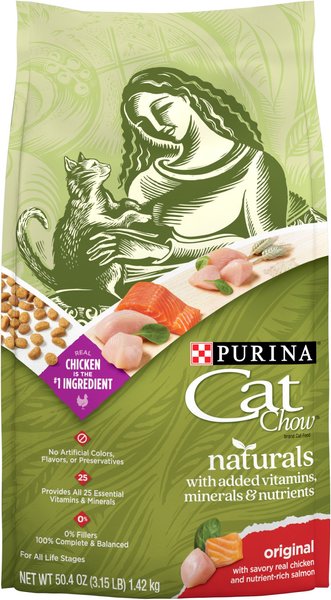 Purina Cat Chow Naturals Original with Added Vitamins, Minerals & Nutrients Dry Cat Food, 3.15-lb bag slide 1 of 10