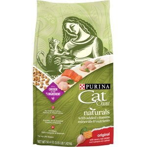 Purina Cat Chow Naturals Original with Added Vitamins, Minerals & Nutrients Dry Cat Food, 3.15-lb bag