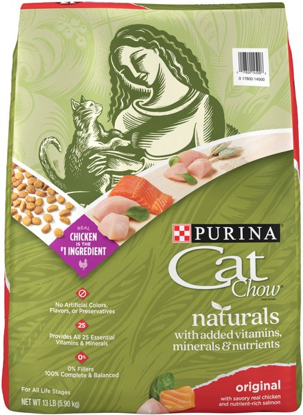 Purina Cat Chow Naturals Original with Added Vitamins, Minerals & Nutrients Dry Cat Food, 13-lb bag slide 1 of 10