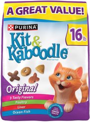 Kit & Kaboodle Dry Cat Food, 16-lb bag