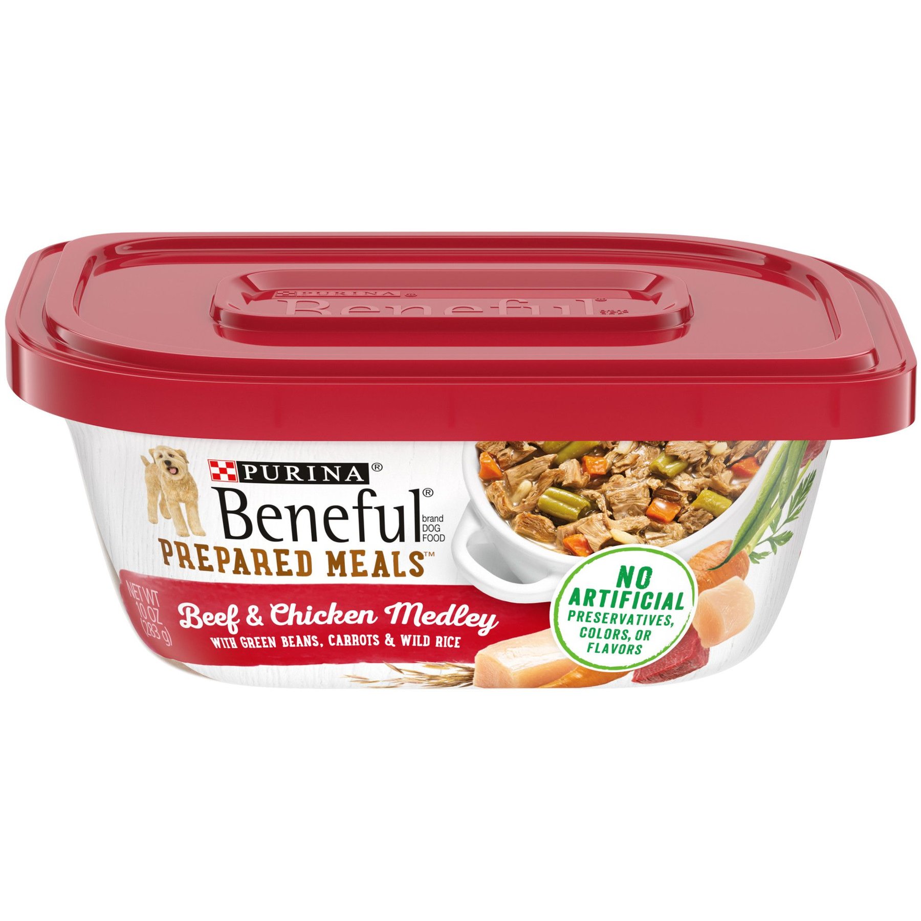 PURINA BENEFUL Prepared Meals Beef Chicken Medley with Green Beans Carrots Wild Rice Wet Dog Food 10 oz case of 8 Chewy