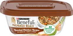 Purina Beneful Prepared Meals Roasted Chicken Recipe with Brown Rice, Carrots & Spinach Wet Dog Food, 10-oz, case of 8