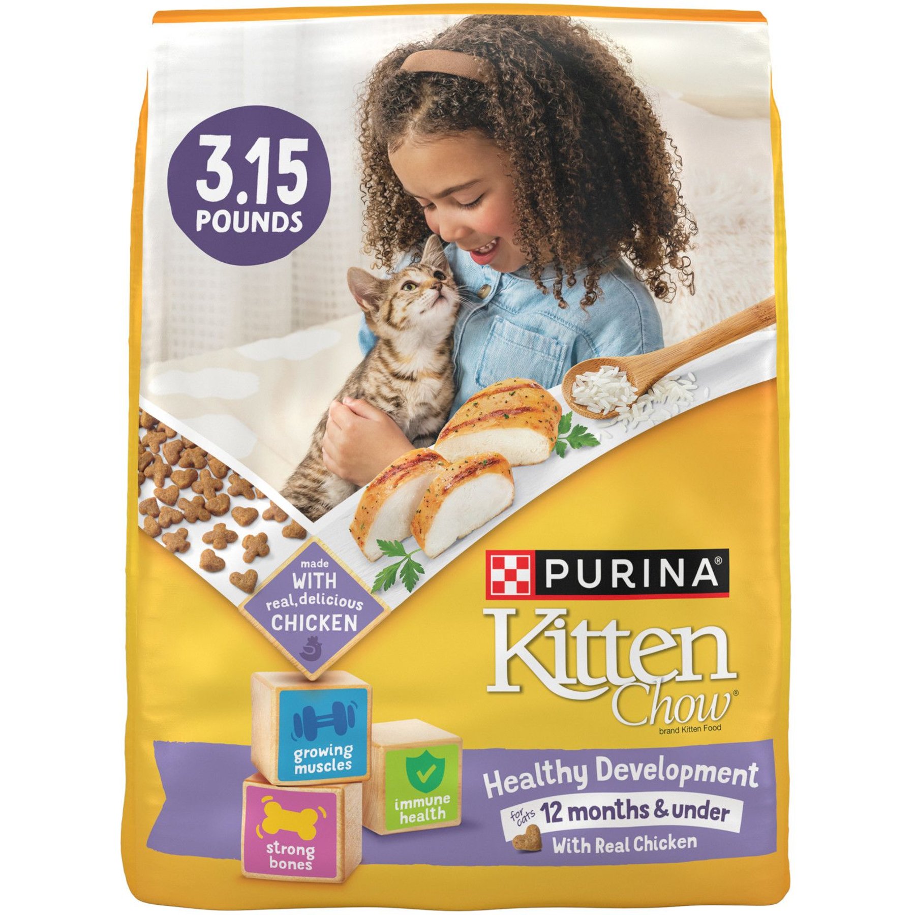 KITTEN CHOW Nurture Muscle Brain Development Dry Cat Food 3.15