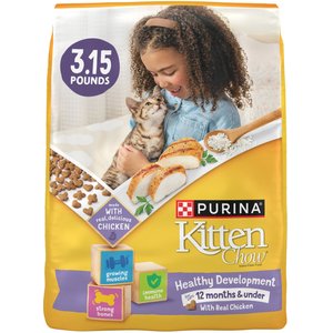 Kitten Chow Nurture Muscle & Brain Development Dry Cat Food, 3.15-lb bag