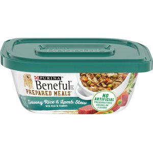 Purina Beneful Prepared Meals Savory Rice & Lamb Stew with Peas & Carrots Wet Dog Food, 10-oz, case of 8