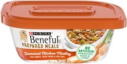 Purina Beneful Prepared Meals Simmered Chicken Medley with Green Beans, Carrots & Wild Rice Wet Dog Food, 10-oz, case of 8