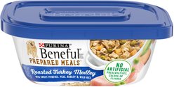 Purina Beneful Prepared Meals Roasted Turkey Medley with Wild Rice, Peas & Barley Wet Dog Food, 10-oz, case of 8