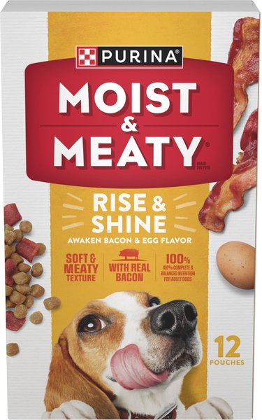 Moist & Meaty Rise & Shine Awaken Bacon & Egg Flavor Dry Dog Food, 6-oz pouch, case of 12 slide 1 of 11