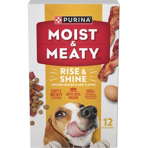 Moist & Meaty Rise & Shine Awaken Bacon & Egg Flavor Dry Dog Food, 6-oz pouch, case of 12