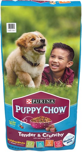 PUPPY CHOW Tender Crunchy with Real Beef Dry Dog Food 30 lb bag