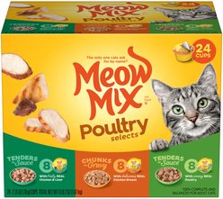 Meow Mix Poultry Selects Variety Pack Wet Cat Food, 2.75-oz, case of 24