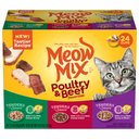 Meow Mix Tender Favorites Poultry & Beef Cat Food Trays Variety Pack, 2.75-oz, case of 24