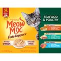 Meow Mix Pate Toppers Seafood & Poultry Variety Pack Cat Food Trays, 2.75-oz, case of 12