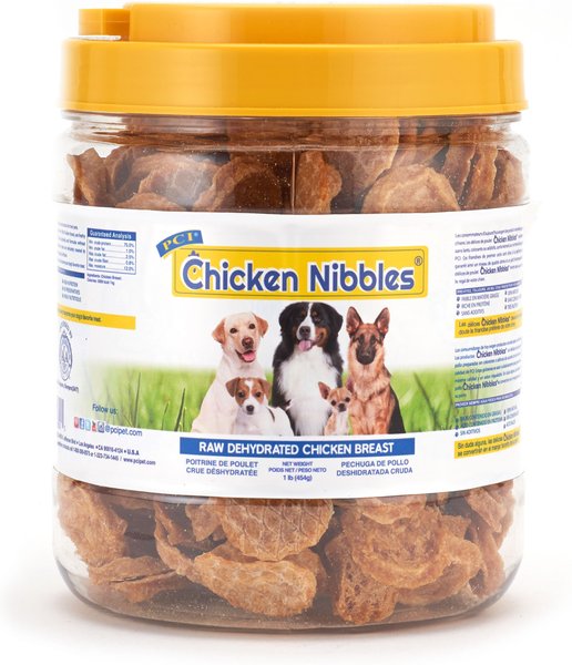 Pet Center Chicken Nibbles Dog Treats, 1-lb jar slide 1 of 3