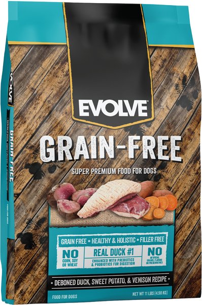 Evolve Deboned Grain-Free Duck, Sweet Potato & Venison Recipe Dry Dog Food, 11-lb bag slide 1 of 8