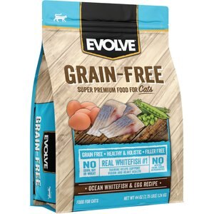 Evolve Grain-Free Ocean Whitefish & Egg Recipe Dry Cat Food, 2.75-lb bag