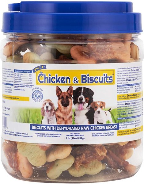 Pet Center Chicken & Biscuits Recipe Mini Dog Treats, 1-lb jar slide 1 of 3