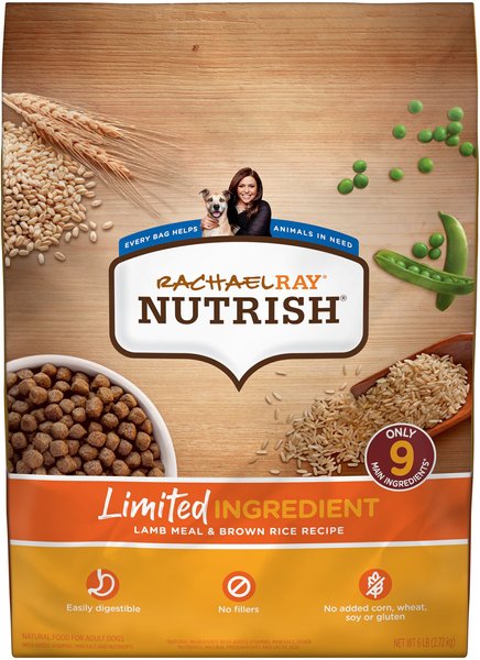 Rachael Ray Nutrish Limited Ingredient Lamb Meal & Brown Rice Recipe Dry Dog Food, 6-lb bag slide 1 of 9