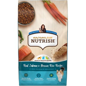 Rachael Ray Nutrish Natural Salmon & Brown Rice Recipe Dry Cat Food, 3-lb bag