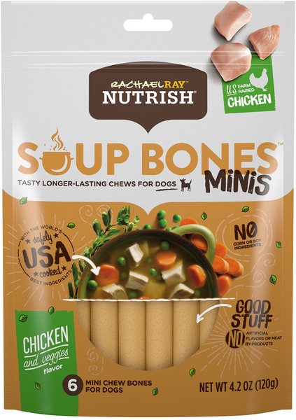 Rachael Ray Nutrish Soup Bones Minis Chicken & Veggies Flavor Dog Chew Treats, 4.2-oz bag slide 1 of 8