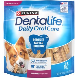 DentaLife Daily Oral Care Small/Medium Dental Dog Treats, 25 count