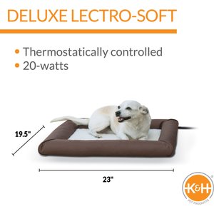 K&H Pet Products Deluxe Lectro-Soft Outdoor Heated Bolster Cat & Dog Bed, Small