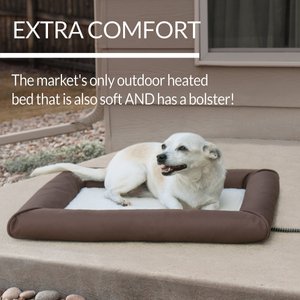 K&H Pet Products Deluxe Lectro-Soft Outdoor Heated Bolster Cat & Dog Bed, Small