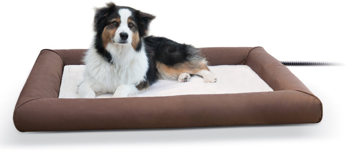 K&H Pet Products Deluxe Lectro-Soft Outdoor Heated Bolster Cat & Dog Bed, Large slide 1 of 9