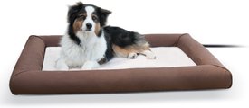 K&H Pet Products Deluxe Lectro-Soft Outdoor Heated Bolster Cat & Dog Bed, Large