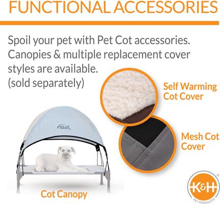 Show full view: K&H Pet Products Original Pet Cot Elevated Pet Bed, Gray, Large slide 6 of 13