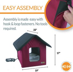 K&H Pet Products Outdoor Heated Kitty House Cat Shelter, Red/Black slide 2 of 8