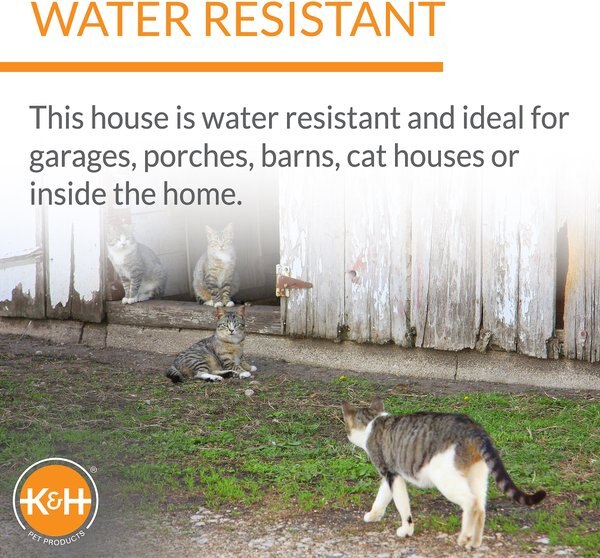 K&H PET PRODUCTS Outdoor Heated Kitty House Cat Shelter, Gray/Black