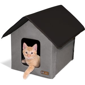 K&H Pet Products Outdoor Unheated Kitty House Cat Shelter, Gray/Black