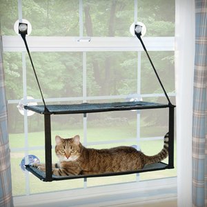 K&H Pet Products EZ Mount Double Stack Kitty Sill Cat Window Perch, Gray